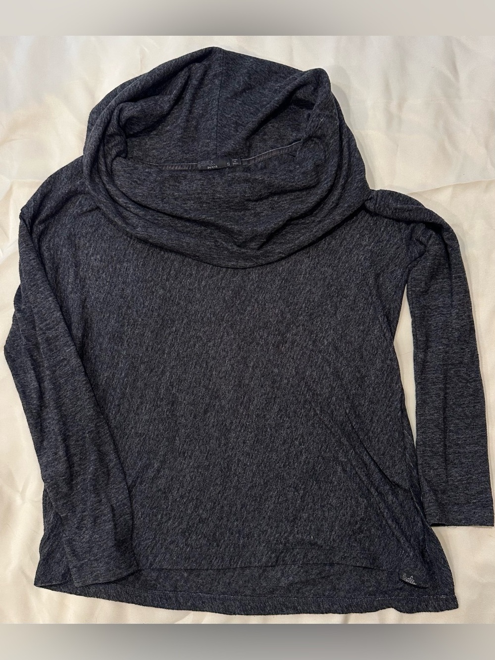 Prana Women’s Dark Heather Gray cowl turtleneck sweather
